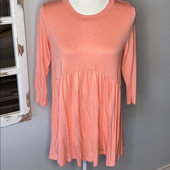 Honeyme Tops - Peach Honeyme Tunic Top